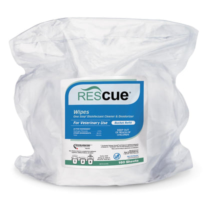 REScue One-Step Disinfectant Cleaner & Deodorizer Wipes for Vet Use – Cleaner for Kennels, Litter Boxes, Vet Offices, Pet Grooming Surfaces, Pet Items – Wipes Canister, 160-Count (Pack of 1)