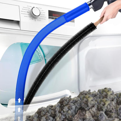 PetOde 2 Pieces Dryer Vent Cleaner Kit Compatible with Most Vacuum Cleaner, Dryer Lint Brush and Vacuum Hose Attachment with Universal Connector, Quickly Lint Remover