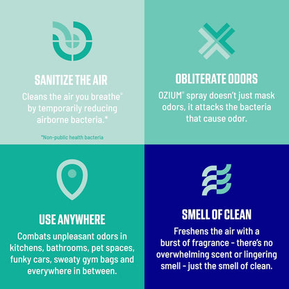 Ozium 0.8 oz. Air Sanitizer & Odor Eliminator for Homes, Cars, Offices and More, Original Scent, Pack of 6