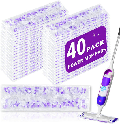 50 Pack Disposable PowerMop Refill Pads for Swiffer Power Mop - 5X Cleaning Power Mop Pads, Compatible with Swiffer Wet Pads Refill, 12 Layers Thickened Durable | Heavy-Duty Absorbent