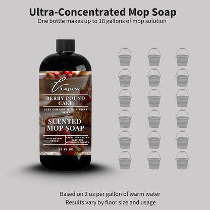 Lapew Santal Scented Mop Soap - Luxury Floor Cleaner Concentrate for Mopping Tile, Laminate, Vinyl & Hardwood | Streak-Free, Low-Foam | 36 oz - Colors C