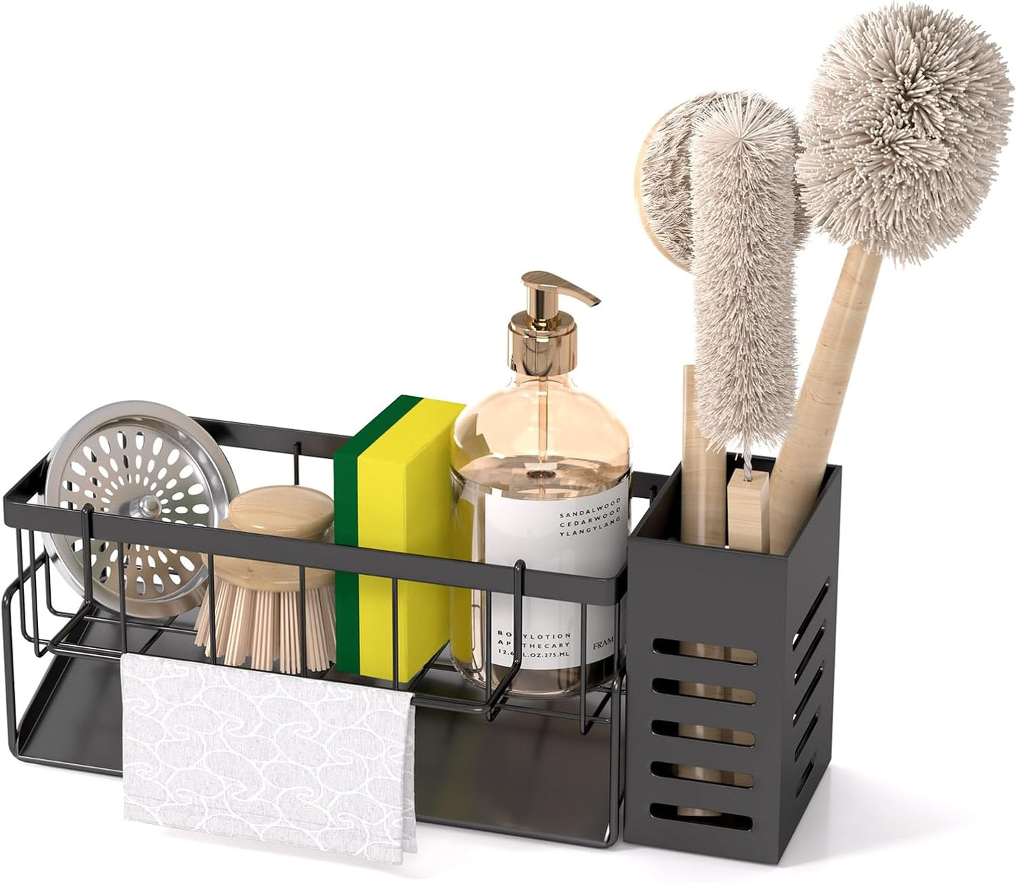 Kitchen Caddy Sink Organizer,Sponge Holder for Kitchen Sink,Dish Soap Dispenser,Kitchen Sink Accessories Countertop Organizer,Stainless Steel Sink Sponge Caddy Over the Sink Shelf