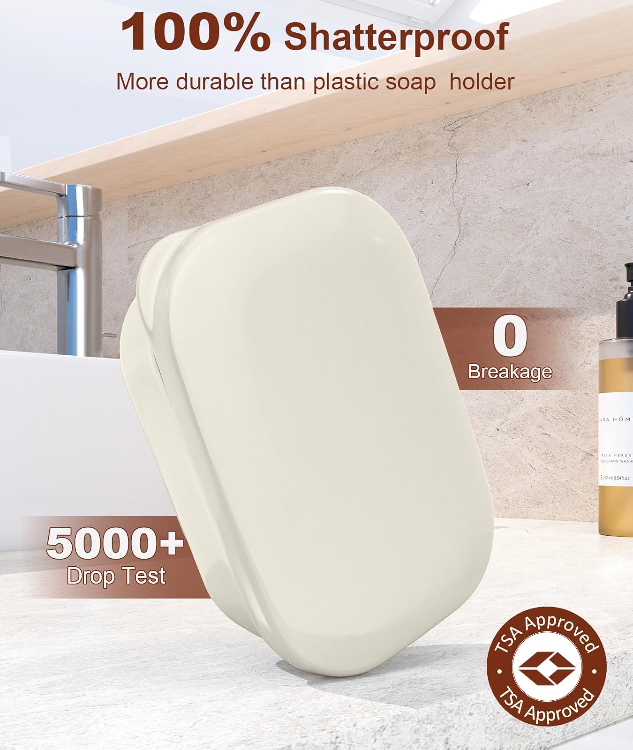 Quatish Leakproof Soap Dish with Lid & Draining Layer, Shatterproof Travel Bar Soap Holder Case Container, Portable Travel Size Toiletries Essentials for Camping, Gym, Bathroom, Black