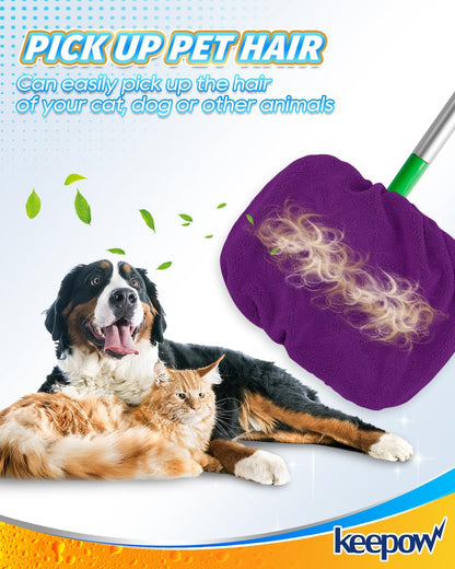 KEEPOW Reusable Mop Pads Compatible with Swiffer Sweeper Mop, Dry Sweeping Cloths for Swiffer Pads, 8 Pack Washable Microfiber Wet Mopping Cloth Refills for Surface/Hardwood Floor Cleaning