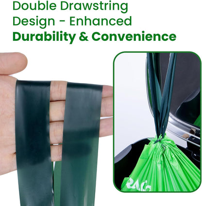 6 Gallon Compostable Trash Bags Drawstring, Heavy Duty Extra Thick 1 Mil, 35 Bags, Tall Kitchen Food Scrap Waste Bag, ASTM D6400 ASIN