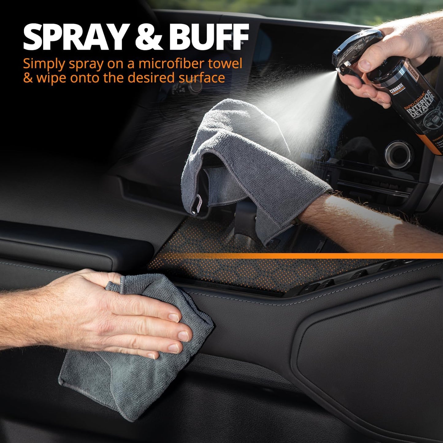 CERAKOTE Rapid Ceramic Interior Detailer and Protectant (14 fl oz.) – Quick and Easy – Multi-Surface Safe – Interior Car Cleaner Spray – Dry to the Touch – Clean and Protect Your Car, Truck, or SUV