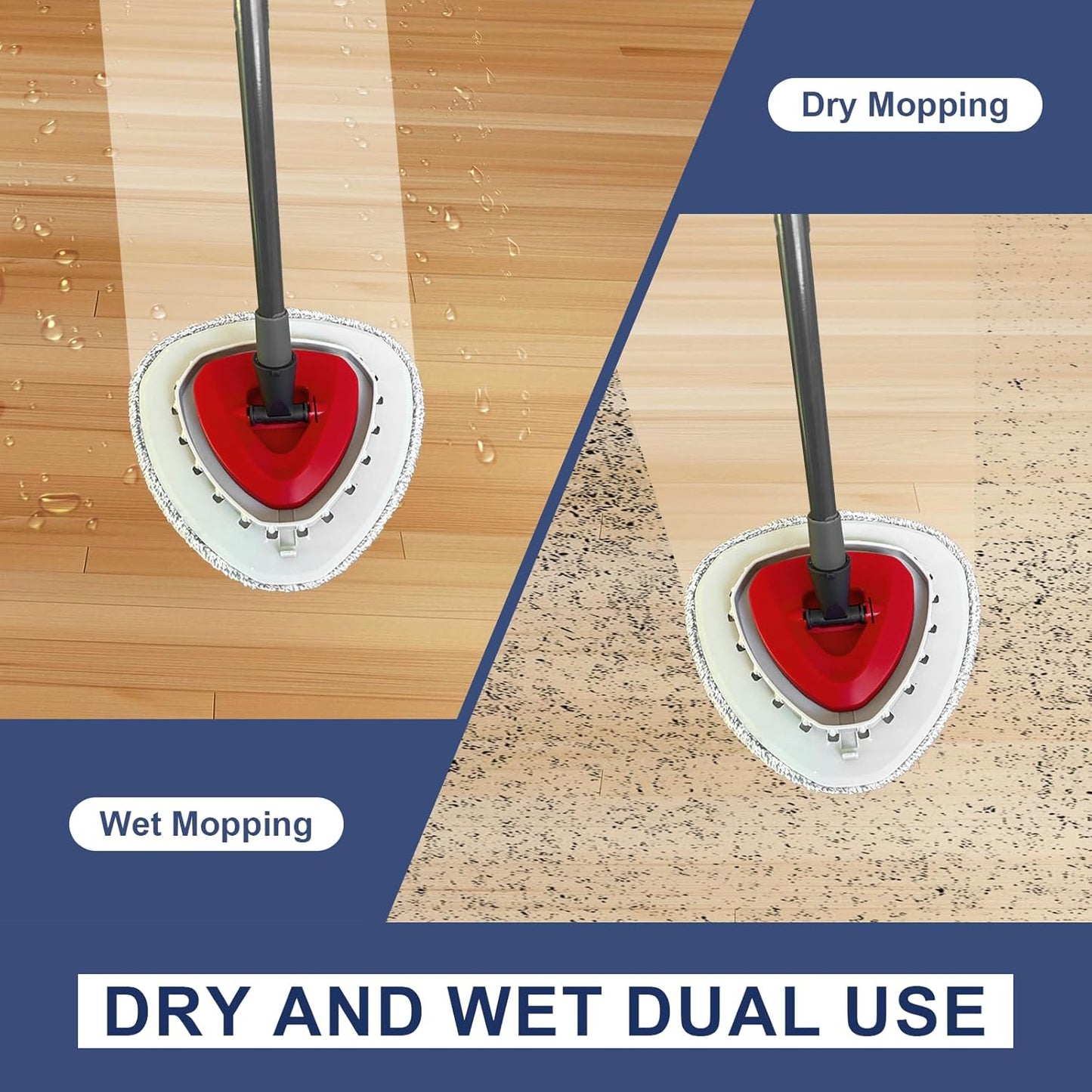 Mop Head Replacement, 3 Pack Spin Mop Refill Replace Head Compatible O Cedar Easywring 1-Tank System, Great Cleaning Power, Microfiber, Helper Housework, Machine Washable Easy-to-Replace, White