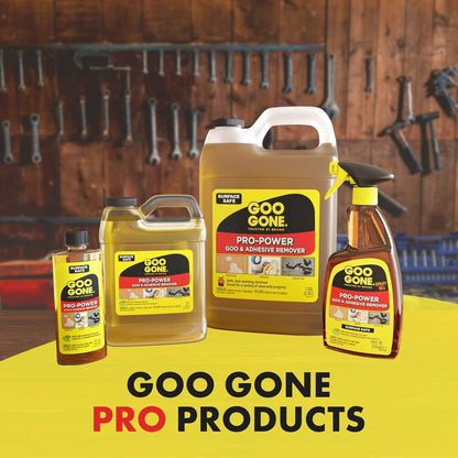 Goo Gone Spray Pro-Power Adhesive Remover with Scraper, Professional Strength, Easily Removes Wood Glue, Grease, Tar, Stickers, Goos, Wet Paint & Grime, Surface Safe, Fast Working, 16 Fl Oz