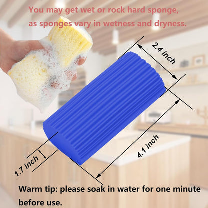 6-Pack Damp Clean Duster Sponge,Magic Sponge Eraser for Housekeeping,Reusable Cleaning Sponge for Blinds,Vents,Mirrors,Glass, Baseboards,Window Track Grooves and Railings (Green)