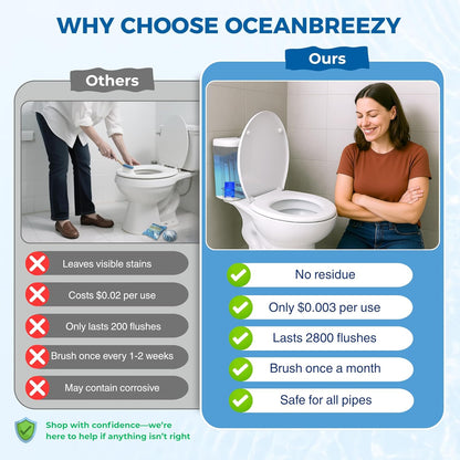 Automatic Toilet Bowl Cleaners Bottles, 3 Pack Long-Lasting Blue Toilet Cleaner Tablets, Septic Safe Toilet Tank Cleaner for Stain Prevention & Odor removal, Up to 3 Months each bottle