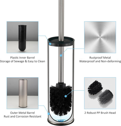 Toilet Brush and Holder Set Premium Material Toilet Bowl Cleaner Free Standing Toilet Bowl Brush and Holder