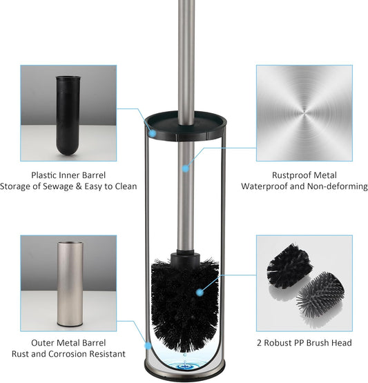 Toilet Brush and Holder Set Premium Material Toilet Bowl Cleaner Free Standing Toilet Bowl Brush and Holder