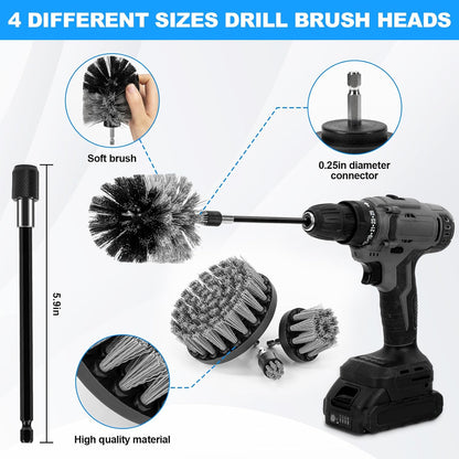 THINKWORK Windshield Cleaner Tool, Car Interior Cleaning Kit, Car Detailing Kit Interior Cleaner with10Pcs Detailing Brush Set, Gray Auto Detailing Supplies & Accessories