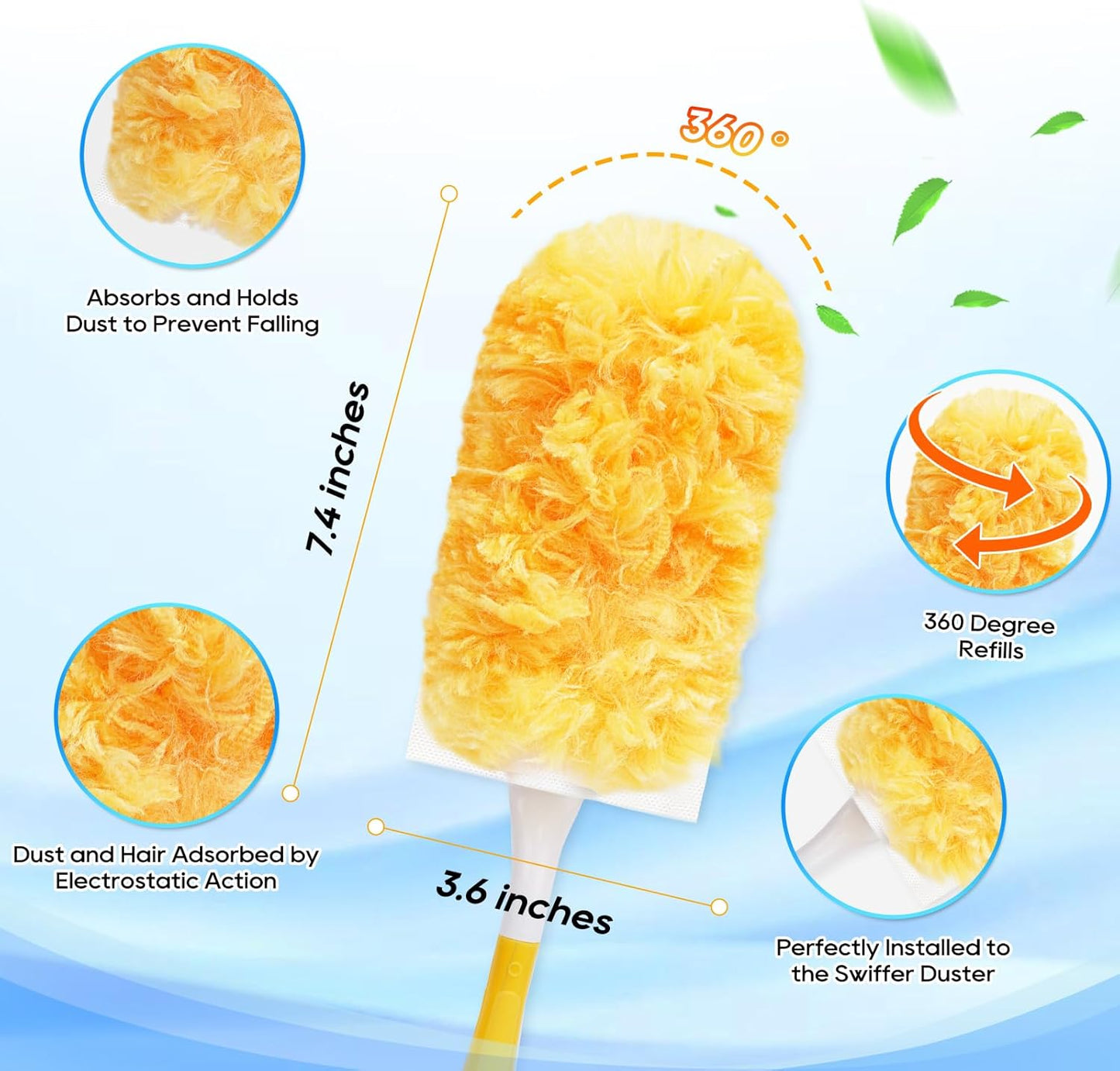 20 Count Duster Refill Compatible with Swiffer Hand Duster, Lavender Flavor Disposable Heavy Duty Duster Refills, Dusters Refills for Cleaning, Blinds & Ceiling Fan (Handle is Not Included)