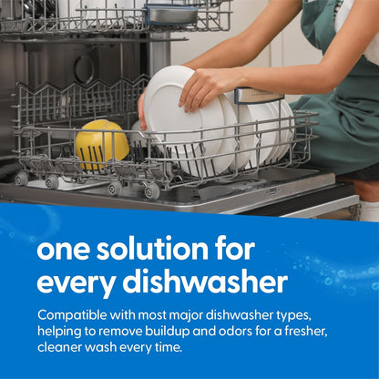 Dishwasher Cleaner & Deodorizer Tablets, Fights Grime, Grease, Limescale, Residue & Odor, Heavy Duty Cleaning Descaler Pods, Septic Safe, 24 Fresh Apple Scented Tablets, 1-Year Supply, by M3