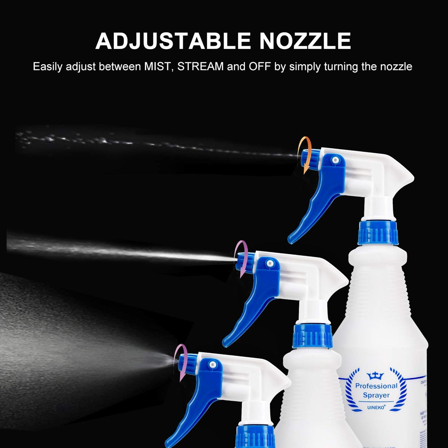 Plastic Spray Bottle 2 Pack, 32 Oz, All-Purpose Heavy Duty Spraying Bottles Leak Proof Mist Empty Water Sprayer for Cleaning Solution, Essential Oils, Hair, Planting, Pet with Adjustable Nozzle - Red