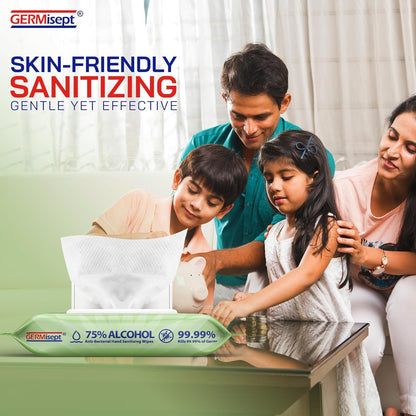Advanced 75% Alcohol Antiseptic Hand Sanitizer Multipurpose Wipes (50 Count X 4 packs = 200 Wipes)