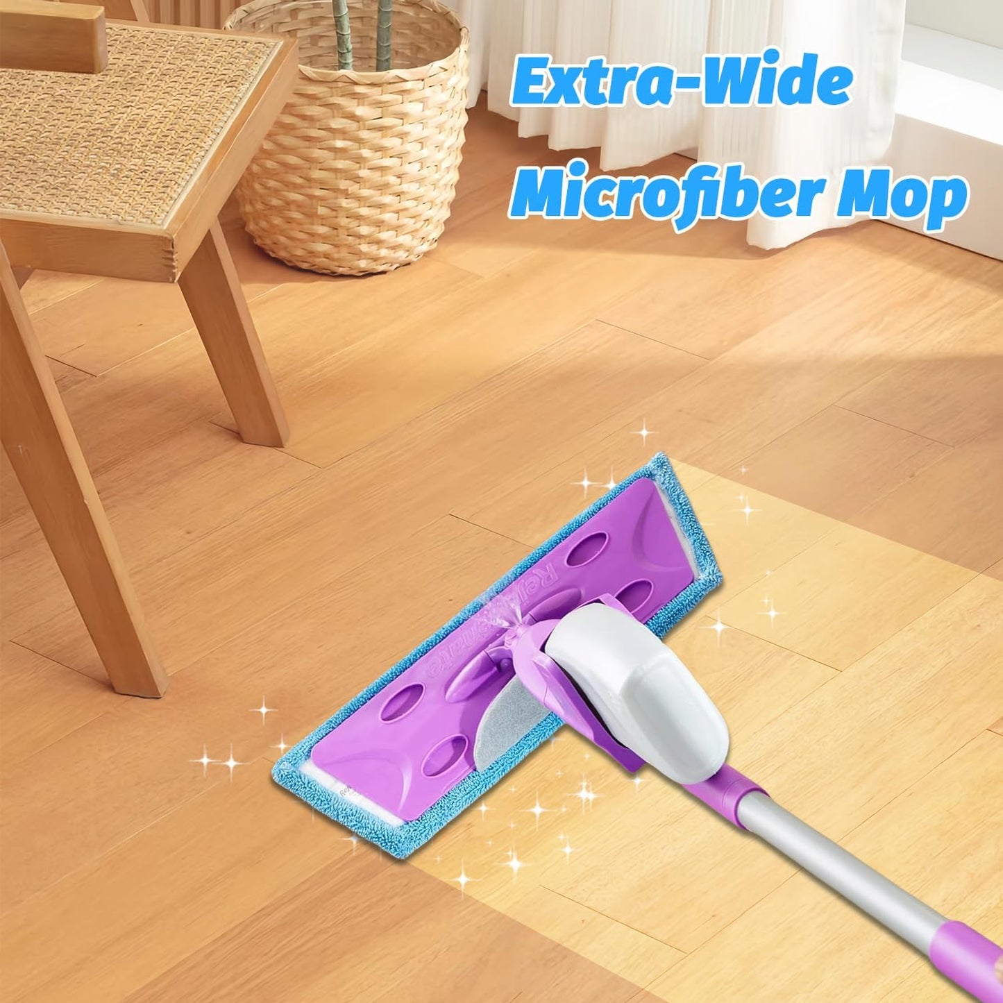 6 Pack Mop Pads Compatible with Rejuvenate Click N Clean Spray Mop Reusable Microfiber Pads Replacement for Rejuvenate Microfiber Mop Washable Mop Refill for Floor Cleaning Without Handle