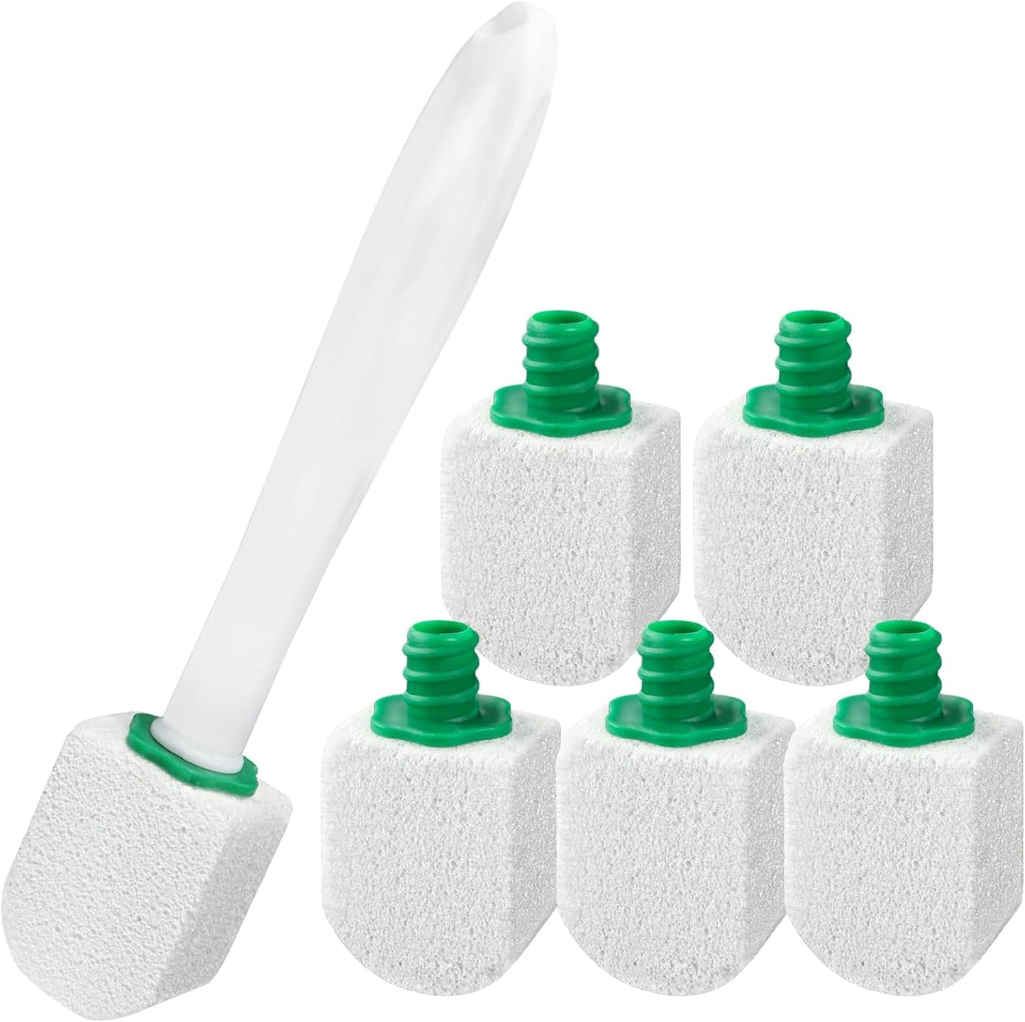 AUAUY 10 Pack Pumice Stone with Handle, Toilet Bowl Pumice Stone for Cleaning, Hard Water Toilet Ring Remover, 2 Handle + 10 Pumice Stones for Cleaning Toilets, Bathtubs, Grills, Kitchen Sink