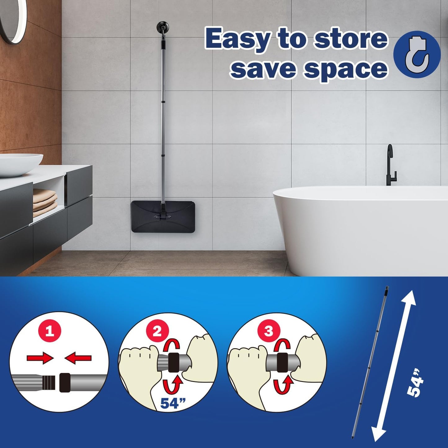 Large Surface Flat Mop, 15x8 Inches, 3Pack Microfiber Wet Mop Refills, Reusable & Washable, Compatible with Hardwood Floor & More, Includes 1 Cleaning Scraper