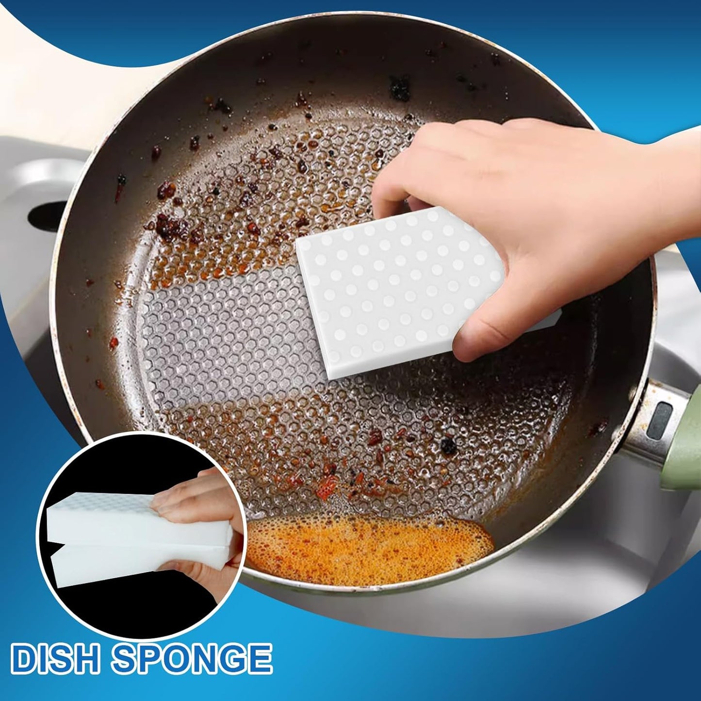 Magic Erasers Sponge, 100 Pack Extra Premium Melamine Sponge Foam Cleaning Pads in Bulk, Non-Scratch Scrub Sponge, Household Cleaning Kitchen Dish Sponges (White)