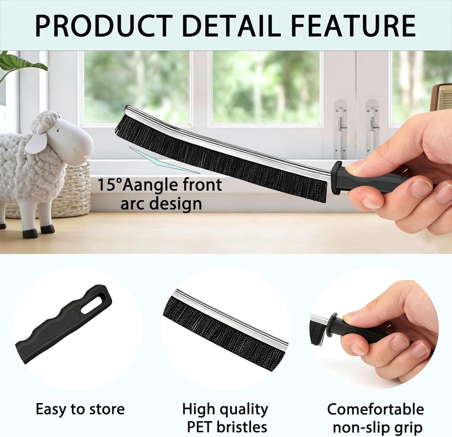 Crevice Cleaning Brush Set, Multi-Purpose Hard Bristle Brushes for Deep Cleaning Kitchen, Bathroom, Grout, Sink, Cup, Teapot, Bottle, Blender, Corners, Tight Spaces & More (12)
