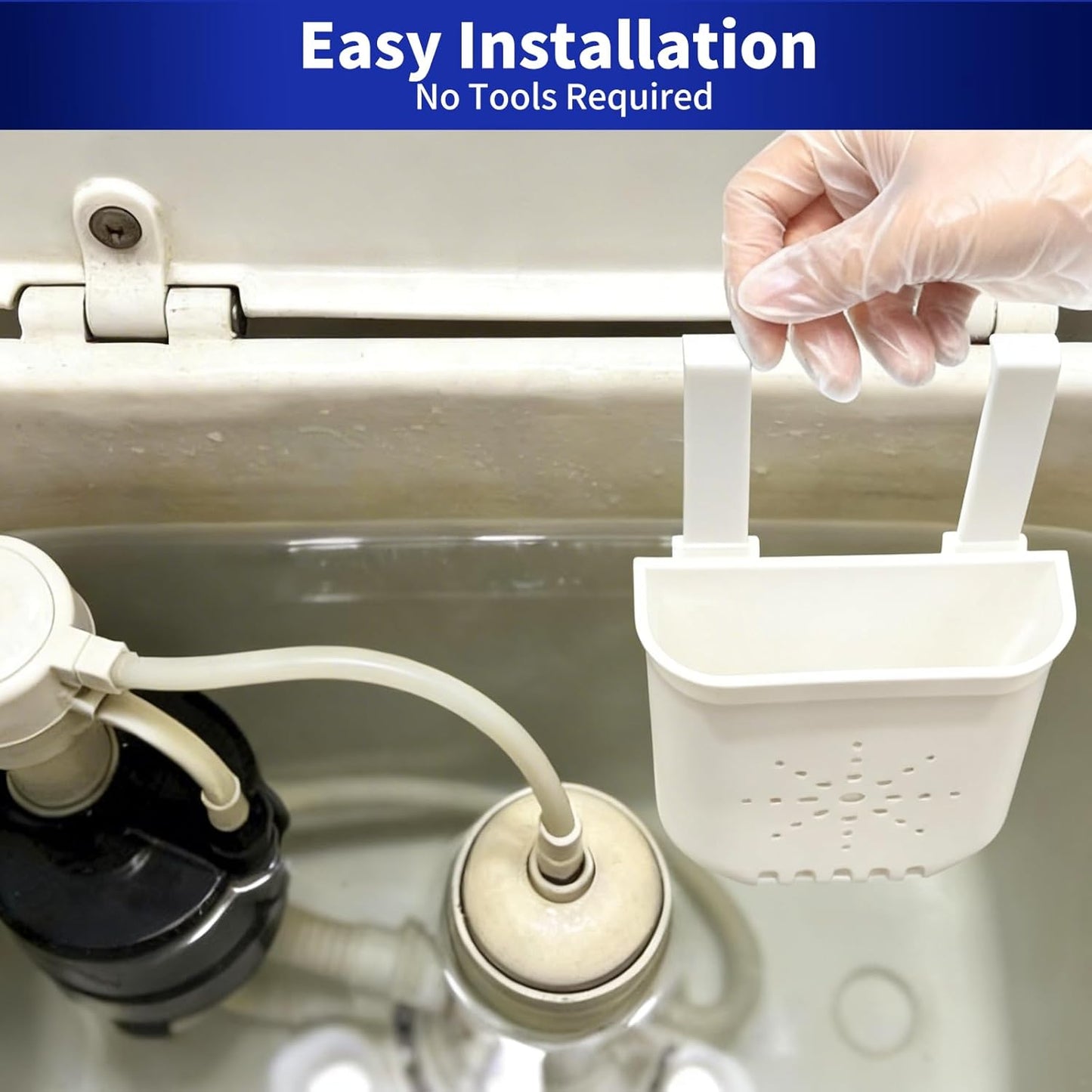 Controlled Release Toilet Bowl Cleaner Tablets Holder, Universal Toilet Tank Cleaner Dispenser with Adjustable Hooks, Hanging Bleach Tablet Bracket for Long-Lasting Cleaning, Prevents Tank Buildup