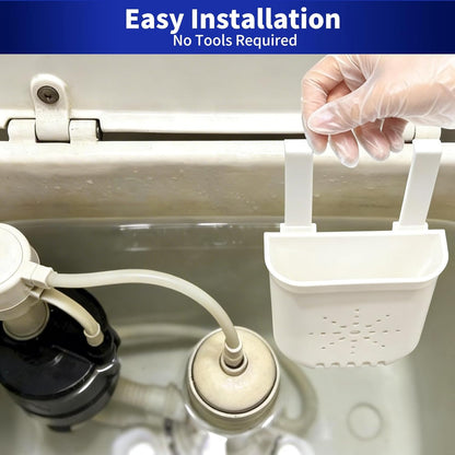 Controlled Release Toilet Bowl Cleaner Tablets Holder, Universal Toilet Tank Cleaner Dispenser with Adjustable Hooks, Hanging Bleach Tablet Bracket for Long-Lasting Cleaning, Prevents Tank Buildup