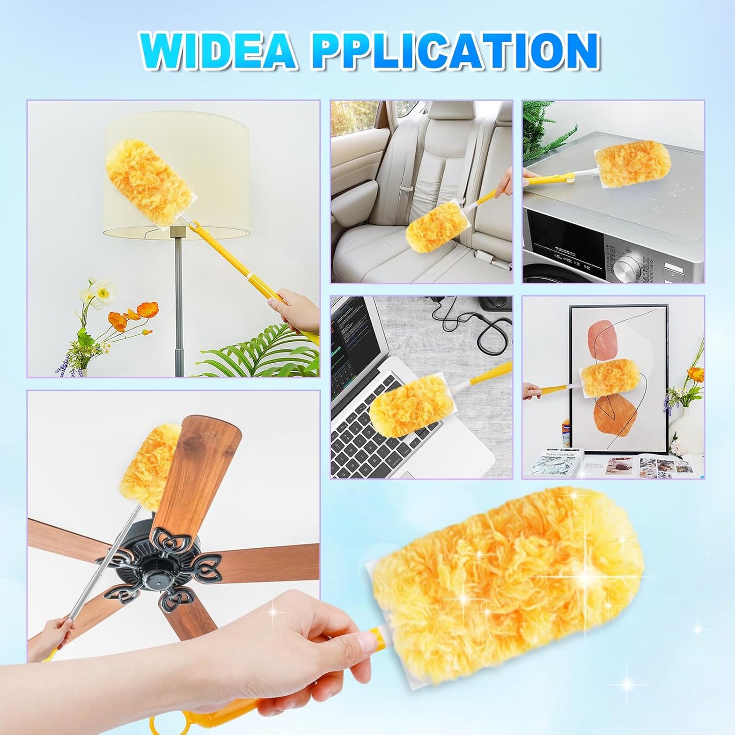 20 Count Duster Refill Compatible with Swiffer Hand Duster, Lavender Flavor Disposable Heavy Duty Duster Refills, Dusters Refills for Cleaning, Blinds & Ceiling Fan (Handle is Not Included)