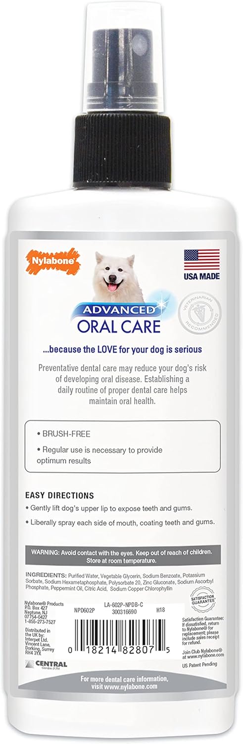 Nylabone Advanced Oral Care Pet Dental Foam Tartar Remover & Breath Freshener for Dogs, Dog Teeth-Cleaning, 4 oz.