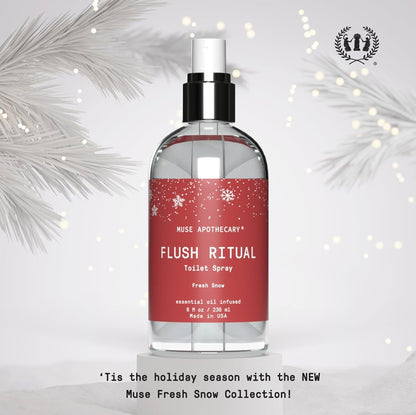 Muse Apothecary Flush Ritual - Aromatic & Refreshing Toilet Spray, Use Before You Go, 4 oz, Infused with Natural Essential Oils - Coconut + Sandalwood
