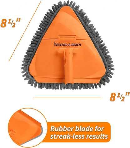 30 Foot High Reach Duster Kit with 5-24 ft Extension Pole // High Ceiling Dusting and Window Cleaning Kit with Telescopic Pole // Baseboard and Wall Washer Mop, Squeegee, Fan Blade & Cobweb Dusters