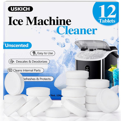 Ice Machine Cleaner Descaler Tablets-36Pack Ice Maker Cleaner Compatible with Frigidaire, Opal, GE Profile, Kitchenaid, Nickel Safe Scale Remover for Countertop, Nugget Ice Makers