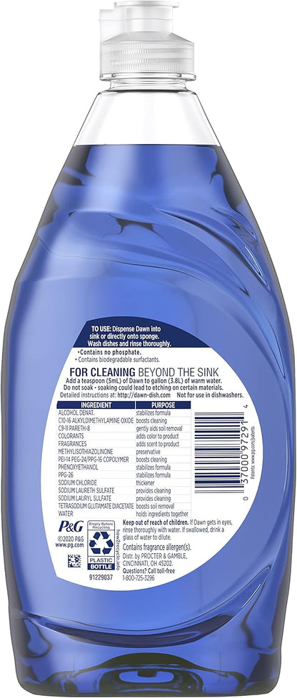 Dawn Platinum Refill Jug Dish Soap, Fresh Rain Scent Liquid Dishwashing Detergent Powerful Dawn Dish Soap for Tough Grease Removal Dishwashing Liquid Value Pack, 51.5 oz (Pack of 2)