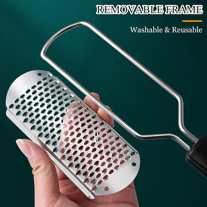Foot File Foot Scrubber Pedicure, 2 Pcs Stainless Steel Callus Remover for Feet, Professional Foot Grater Rasp Scraper Corns Callous Removers Tool to Hard Skin Corns for Dry and Wet Fee
