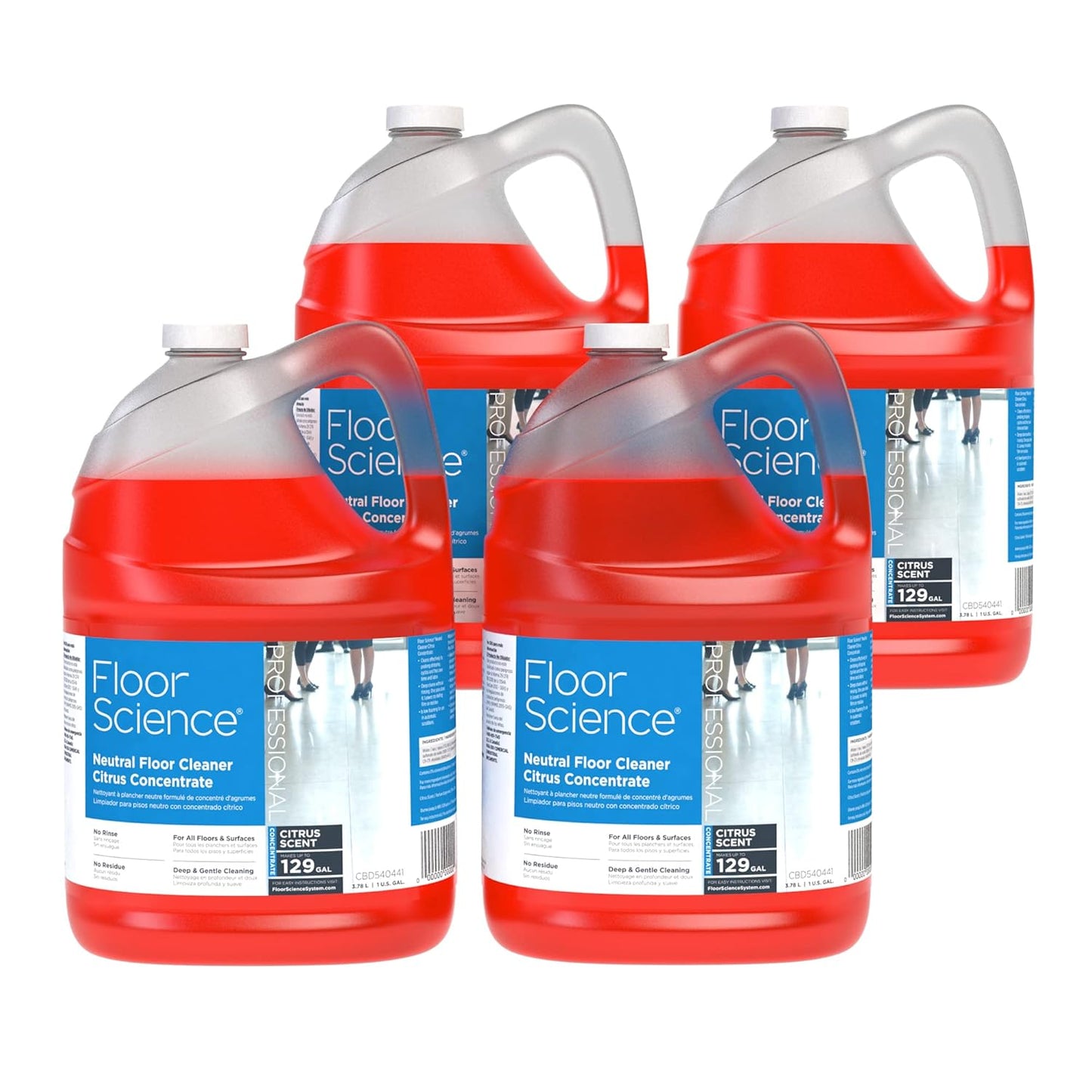 Diversey Floor Science CBD540441 Professional Neutral Floor Cleaner, Deep & Gentle Cleaning with No Residue, Citrus Scent, Concentrate, 1-Gallon