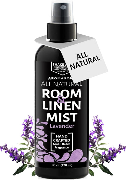 Aromasong All Natural Lavender Spray for sleep - Room & Linen Spray for Pillows and Sheets - Lavender Bed Spray Home Air Freshener & Deodorizer - Calming Essential Oil Spray for Sleeping…