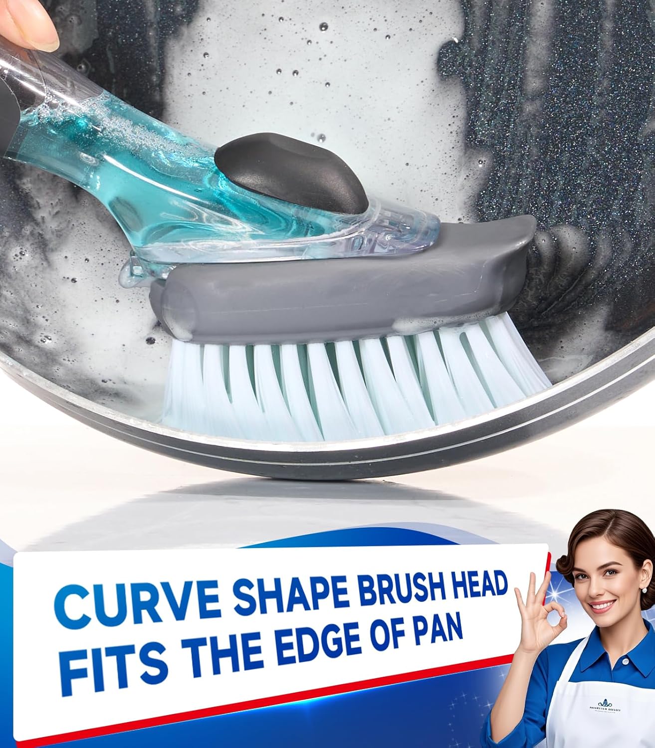 Dish Brush Refills Head for OXO - 4 Pack Dish Brush Cleaning Soap Dispensing Head Replacement for Scrubber, Kitchen Dish Brush Replacement Head for OXO Dish Brush Refill Head