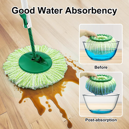 Tornado Spin Mop Head ONLY Compatible with 𝗡𝗲𝘄 𝗟𝗶𝗯𝗺𝗮𝗻 𝐓𝐨𝐫𝐧𝐚𝐝𝐨 𝗦𝗽𝗶𝗻 𝗠𝗼𝗽 𝗦𝘆𝘀𝘁𝗲𝗺, Washable & Reusable Libman Mop Head Replacement Refill for Tornado Mop (NOT for Old Version)