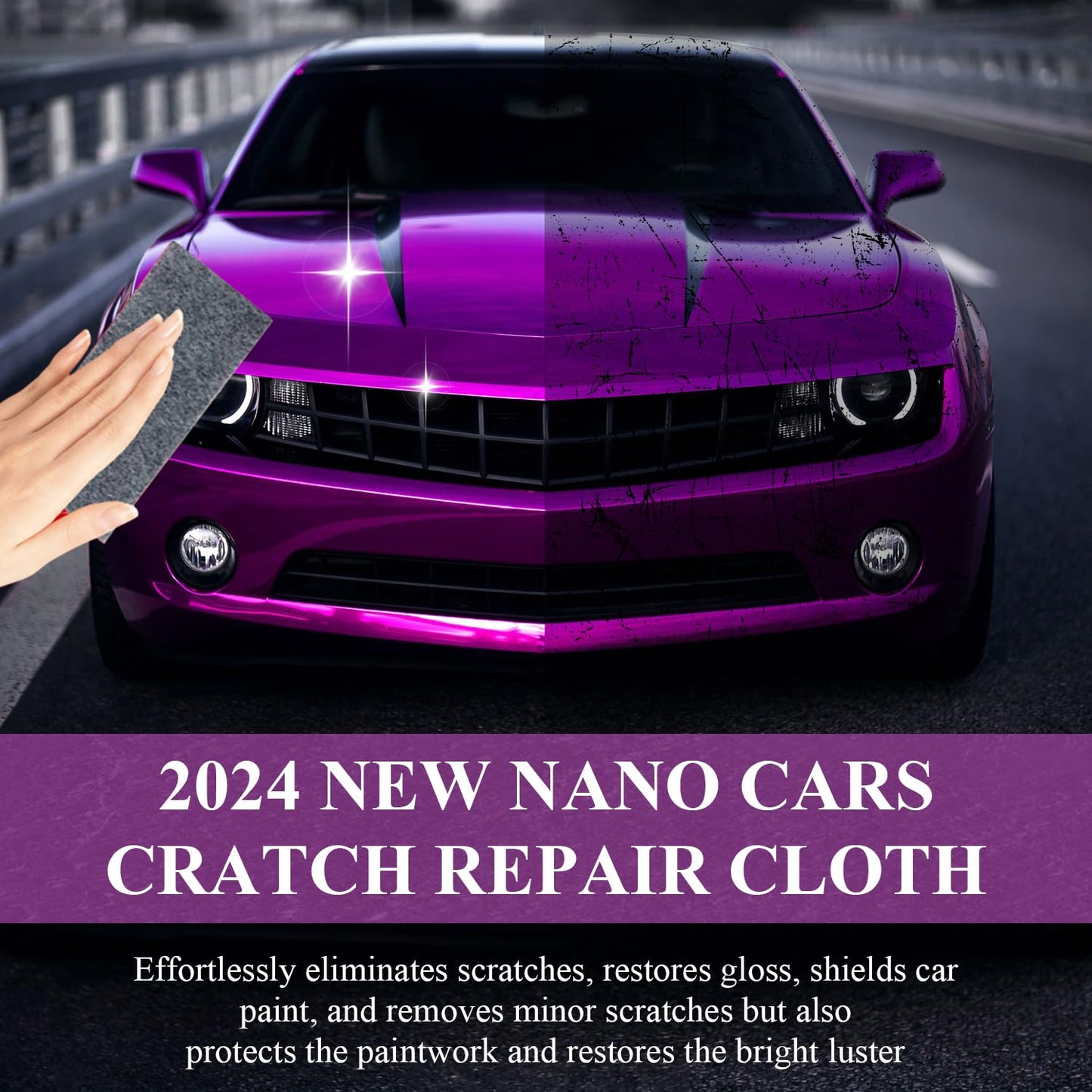 Nano Sparkle Cloth Car Scratch Remover Set,Magic Nano Sparkle Cleaning Cloth Car Scratch Remover,Nano Sparkle Cloth and Car Scratch Repair Paste for Deep Scratch Repair