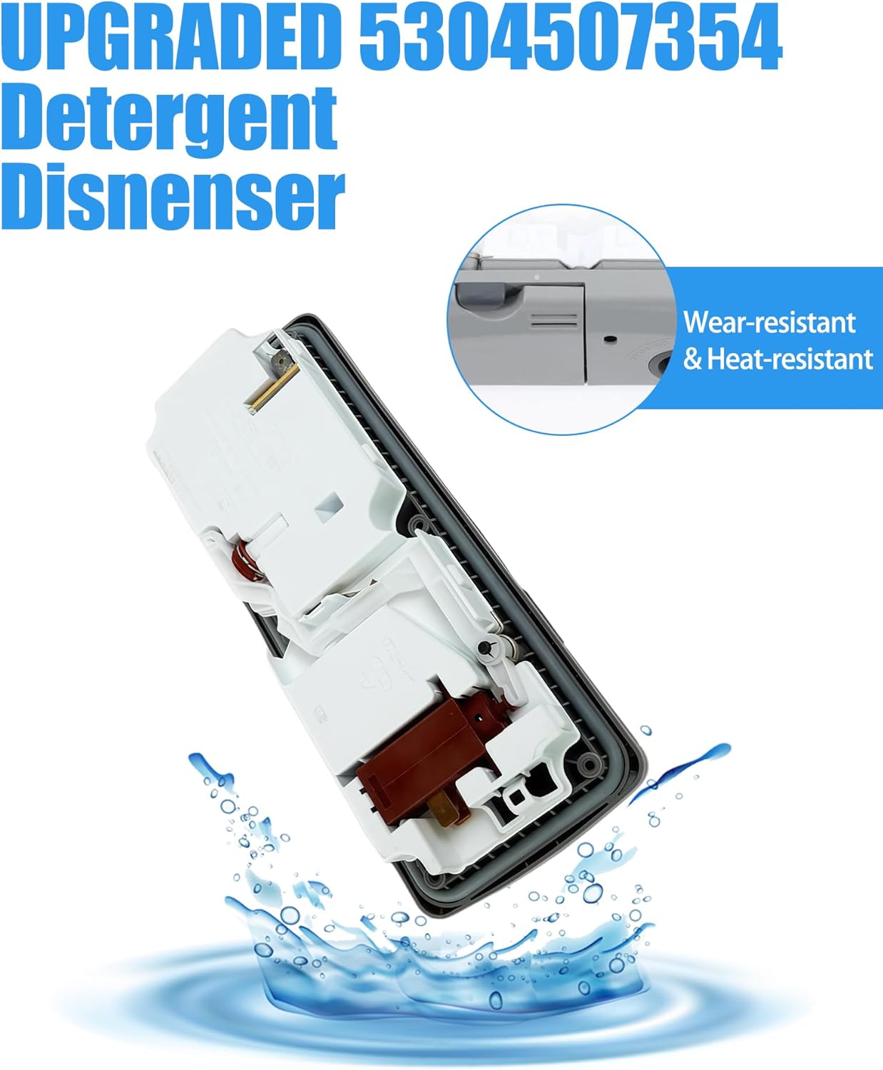 Upgraded 5304507354 Detergent and Rinse Aid Dispenser for Dishwashers Compatible with Frigidaire,Electrolux, Kenmore,Replacement 154452704,154542104,154542107,154574405,154574406,154860103 Etc
