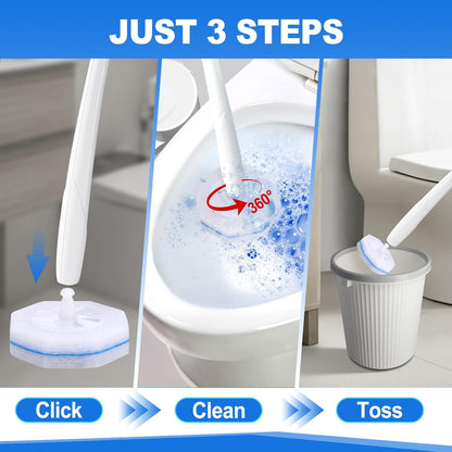 Toilet Cleaner Refill Pads, Disposable Toilet Bowl Cleaner Refill for Toilet Cleaner Wand, Single-Use Hygienic Scrubber Heads, 20 Count