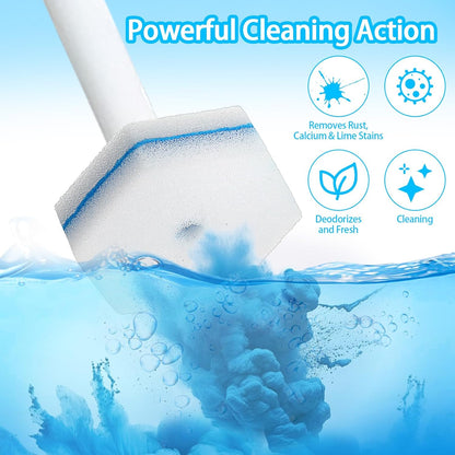 50 Pcs Toilet Wand Refills, Toilet Bowl Cleaners Replacement Heads, Disposable Sponge Scrubber for Household Cleaning Bathroom Cleaners Compatible Heads, Washroom Mats Brush Cleaning System