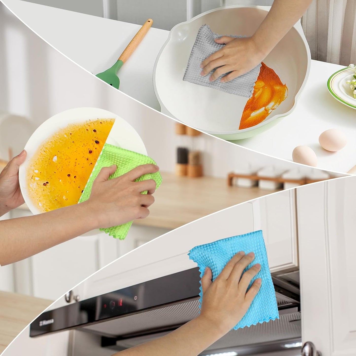 AIDEA Microfiber Glass Cleaning Cloth, 8PK, Premium Microfiber Glass and Window Cleaner, Lint Free Magic Cleaning Cloths for Glass, Windows, Windshields, Mirrors, Stainless Steel, 12"x12"
