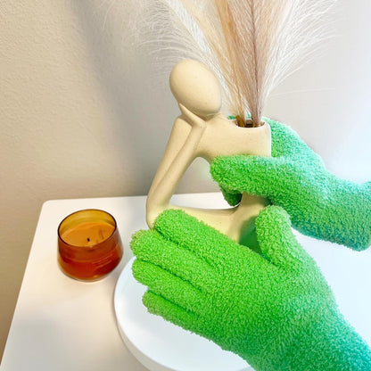 Evridwear Microfiber Plant Dusting Gloves Reusable Leaf Cleaning Glove for Houseplants,Blinds,Furniture and Small Objects