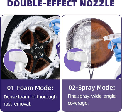 Jocecury 500ML Kitchen Foam Cleaner, Multipurpose Grease Cleaner Spray for Pots, Pans, Surfaces & Appliances with Dual-Spray nozzle,No-rinse Formula