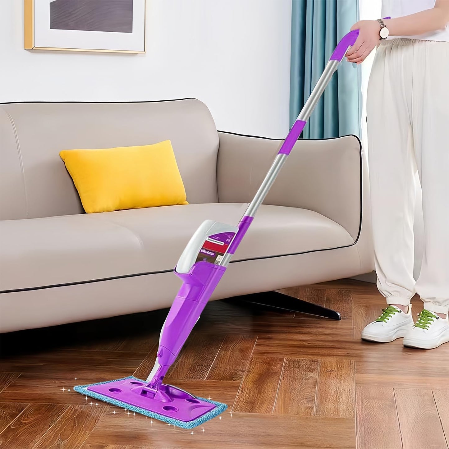 4 Pack Mop Pads Compatible with Rejuvenate Click N Clean Spray Reusable Microfiber Pads Replacement for Rejuvenate Microfiber Mop Washable Refill for Floor Cleaning