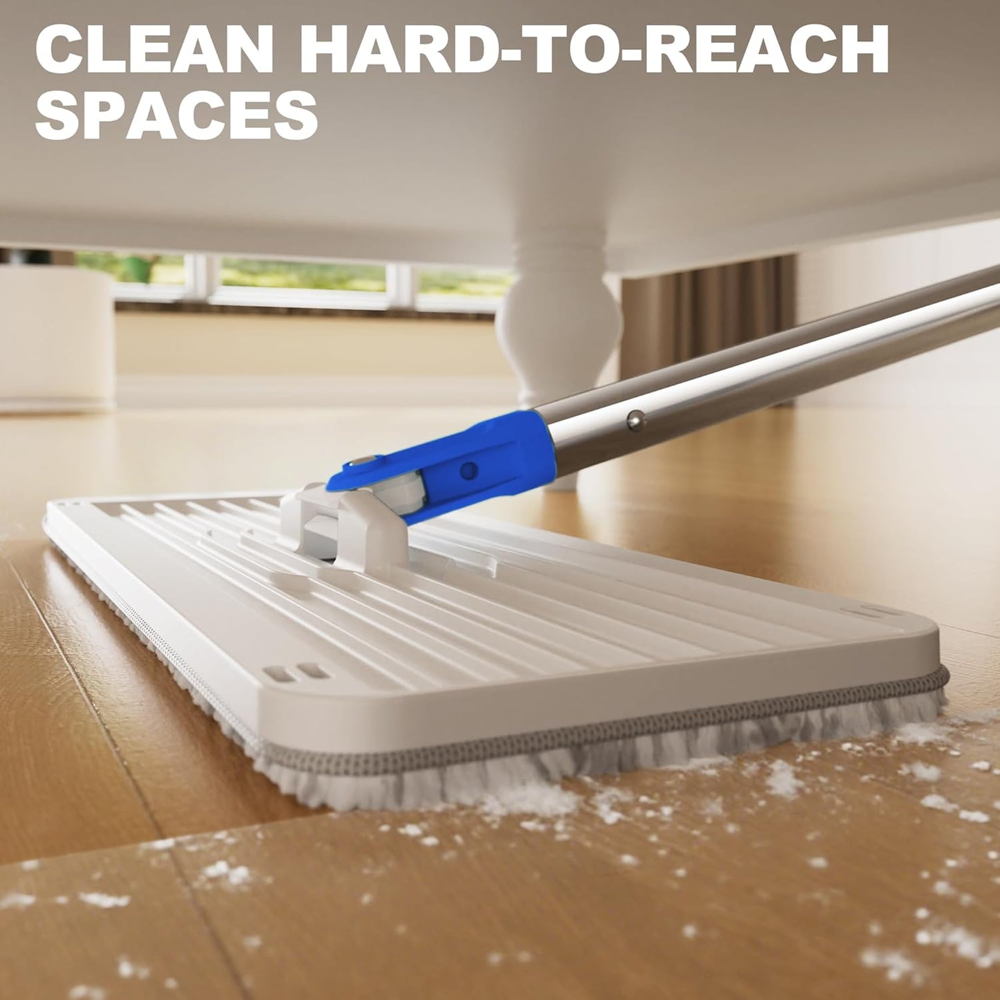 Mop and Bucket Set, Mops for Floor Cleaning with Long Handle, Squeeze Flat Mop and Bucket System, Dry & Wet Dust Mop for Household Floor Cleaning with 5 Microfiber Mops, Slate Blue