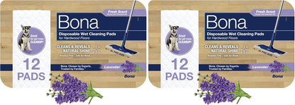 Bona® Disposable Wet Cleaning Pads for Hardwood Floors, Lavender Scent