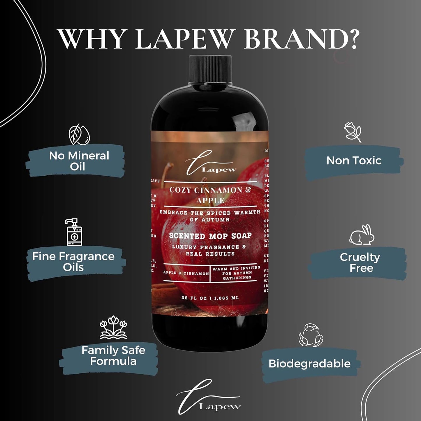 Lapew Black Sea Scented Cleaning Bundle | Carpet Deodorizer Powder (16 oz) & Mop Soap Concentrate (36 oz) | Pet-Friendly Odor Eliminator - Colors A